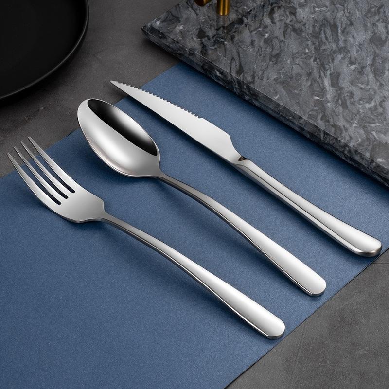 304 stainless steel knife, fork, spoon, western tableware, heavy and elegant series steak knife, thickened cloth wheel light