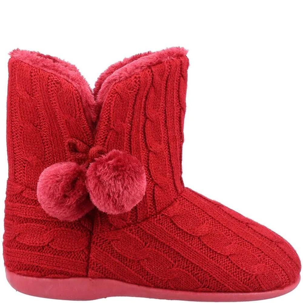 Fleet & Foster Womens/Ladies Apple Pom Pom Slippers