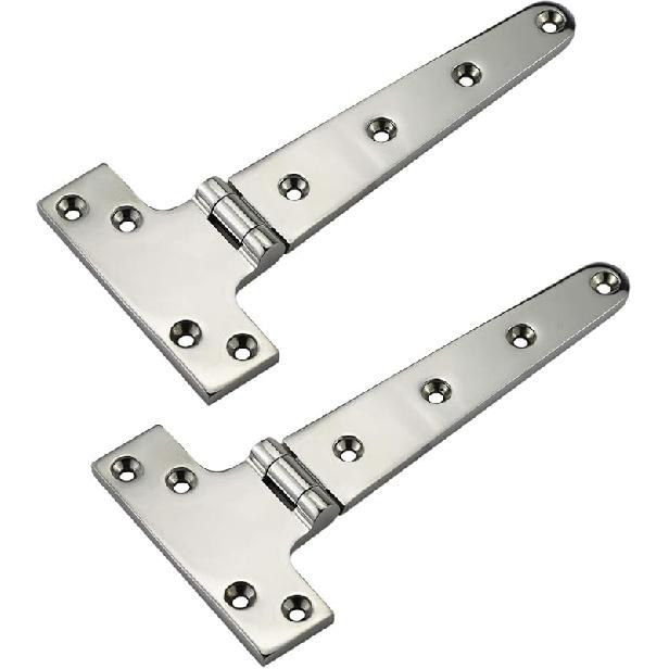Pair of 316 Stainless Steel Heavy Duty Marine Grade "T" Hinge 8"(L)*4"(W) Cast Strap Hinge
