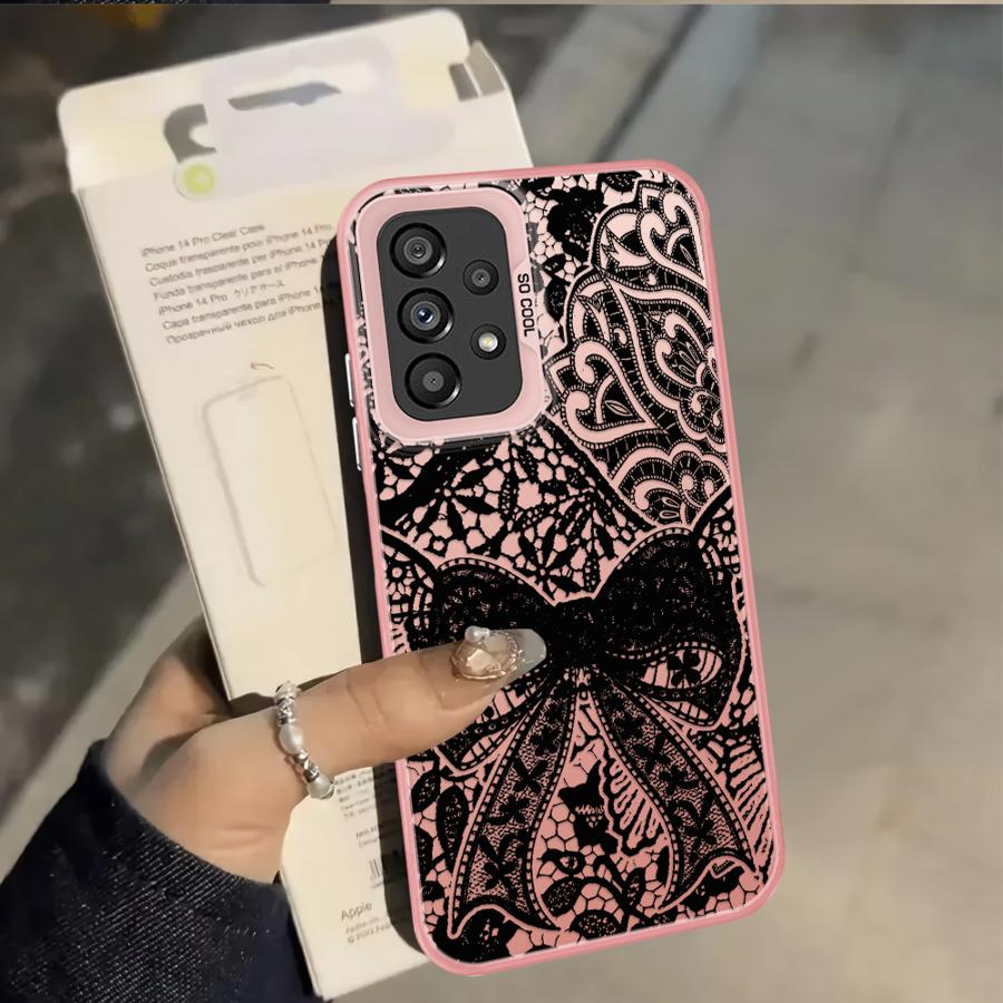 

Cool Black Lace Case for Samsung Galaxy A35 A34 A15 A16 A13 A14 A31 A26 A12 A24 A25 A17 A20s A21s A23 Phone Cover Galaxy A14 4G