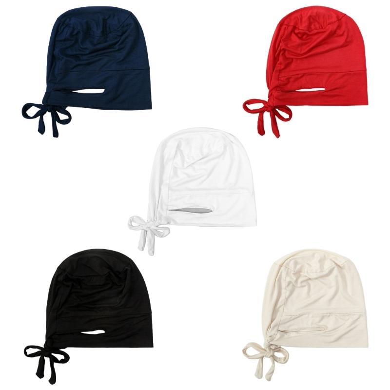 Practical Stretch Hijab Scarf For Active Women Adjustable Ear Straps Moisture Wicking Lightweight Head Cover