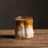 Borosilicate Glass Heat-Resistant Cup: Iced Americano & Milk Coffee with Bark Pattern