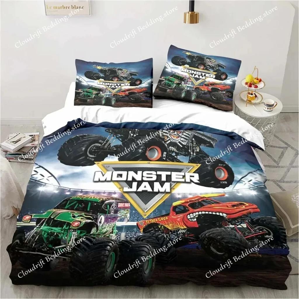 Cartoon Monster Trucks Duvet Cover Exquisite Digital Printing Bedding Set Comforter Bed Youth Home Decor Kids Girl Boys Gift026