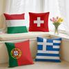 Huse de Pernă cu Steaguri Naționale Europene Pătrate Pernă scurtă din pluș Huse pentru Pernă Living Canapea Decor Acasă Funda X