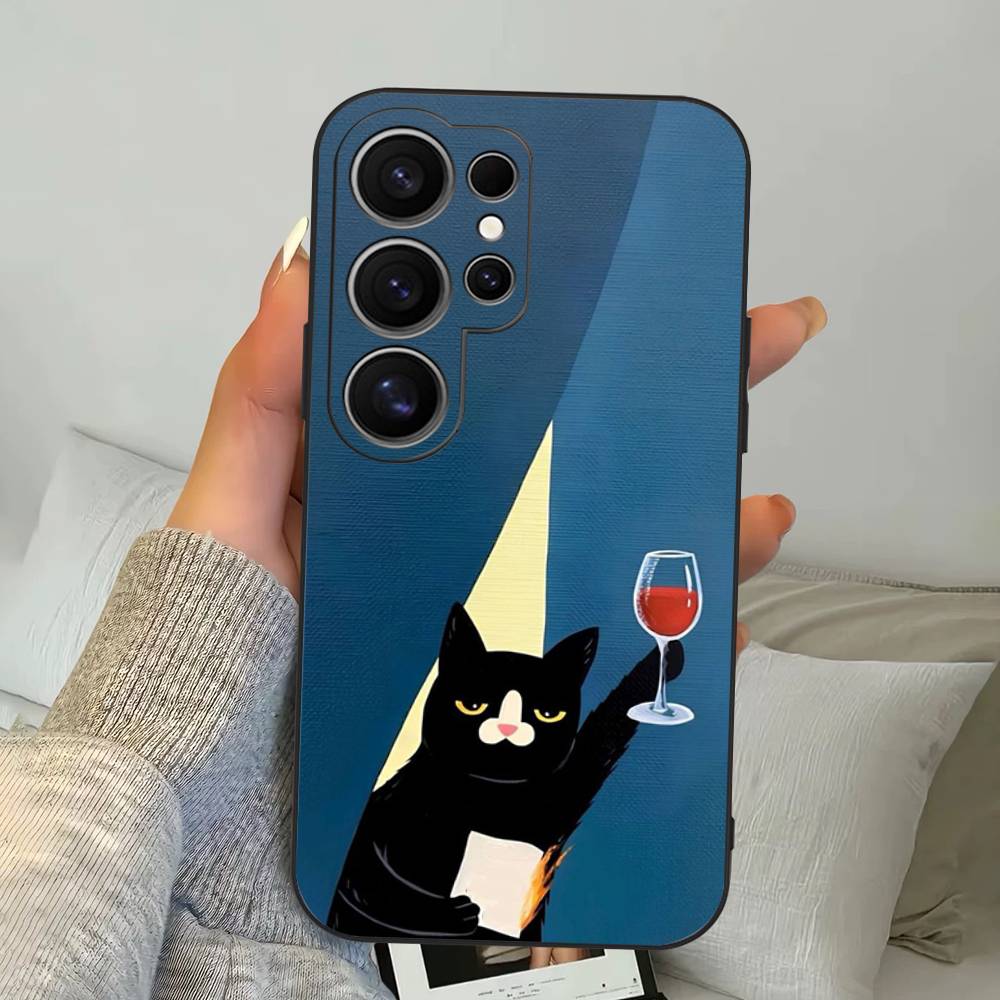 A Cute Comic Cat Phone Case For Samsung S 24 Fe 25 Ultra Plus 20 Lite 21 30 22 23 24 22 Ultra 5G Fundas