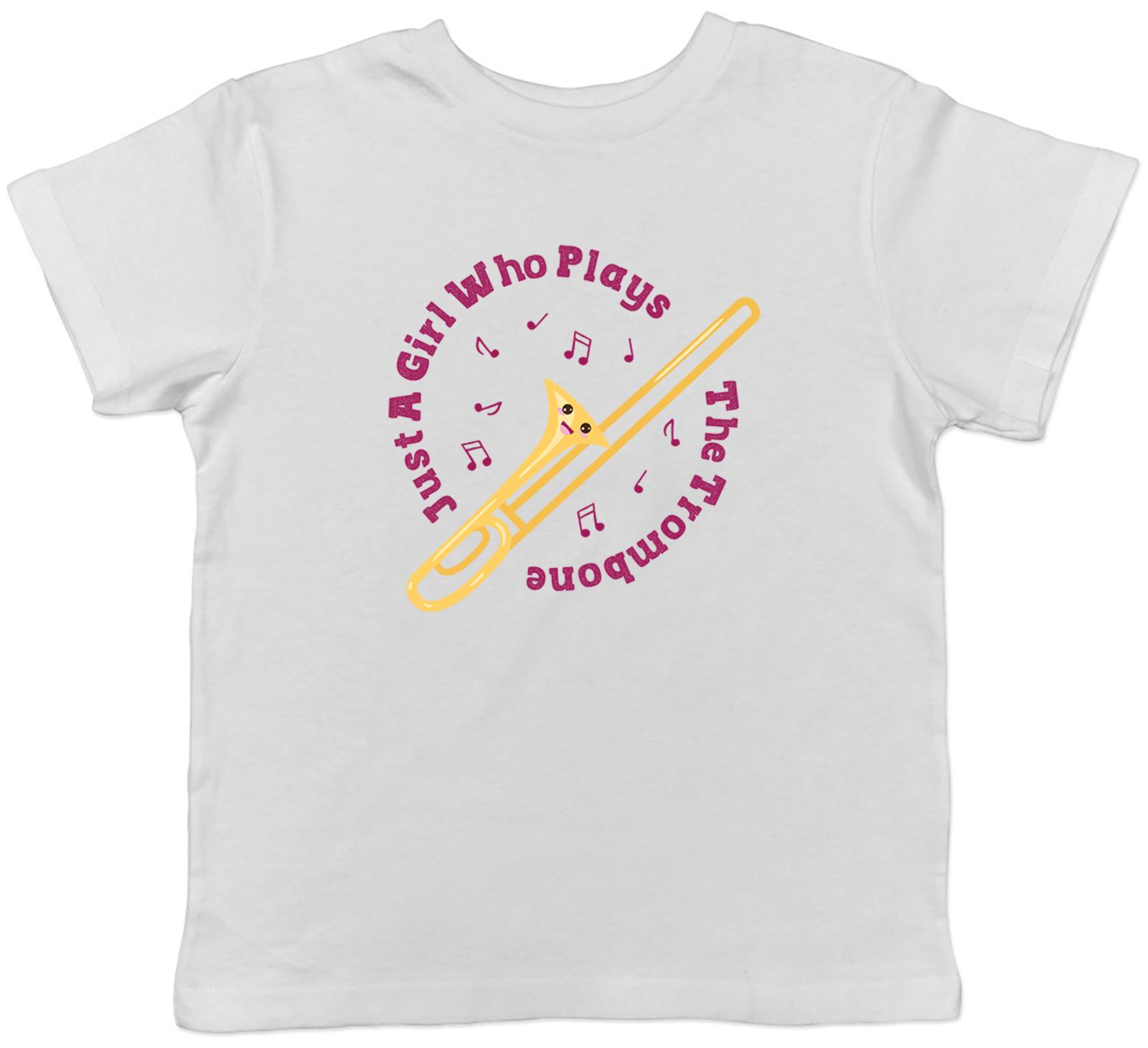 Girl Who Plays the Trombone Kids T-Shirt Brass Instrument Slide Valve Boys Girls 110