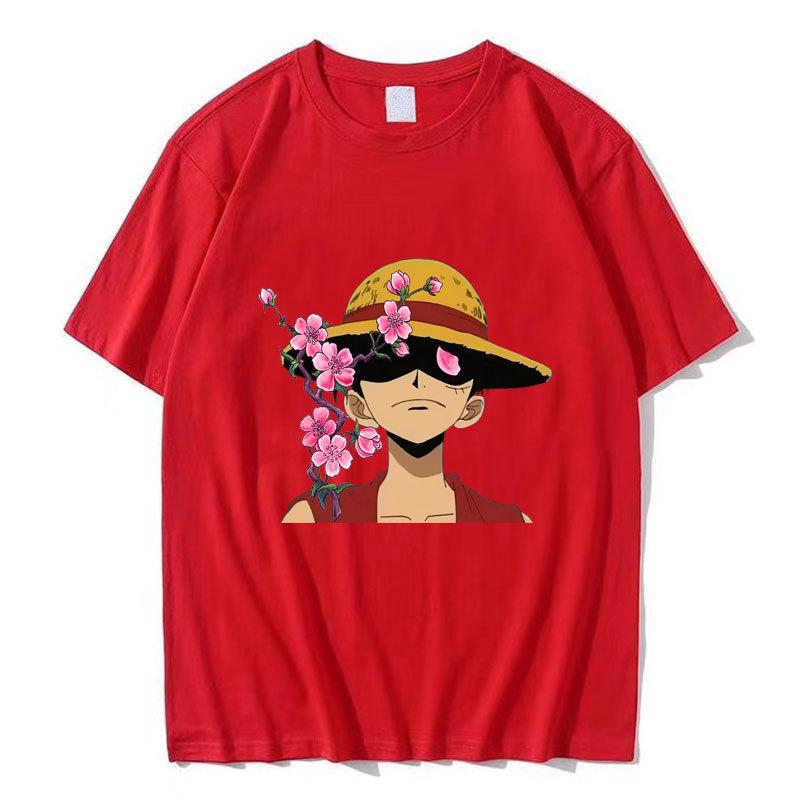 ONE PIECE Luffy Women Men Summer T-shirt Harajuku Anime Tops Tees Shirt Cotton Casual Cartoon Short-Sleeves Summer Tshirts Streetwear