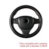 Leather Hand Sewing Steering Wheel Cover Universal Braid Steering Wheel Cover 38cm  Genuine Cowhide Leather with Needles Thread