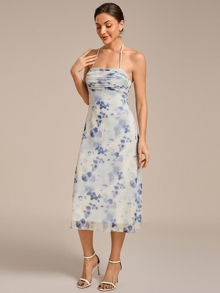 Ever-Pretty Women's Floral Sleeveless Adjustable Multiway High Stretch Midi Wedding Guest Dress