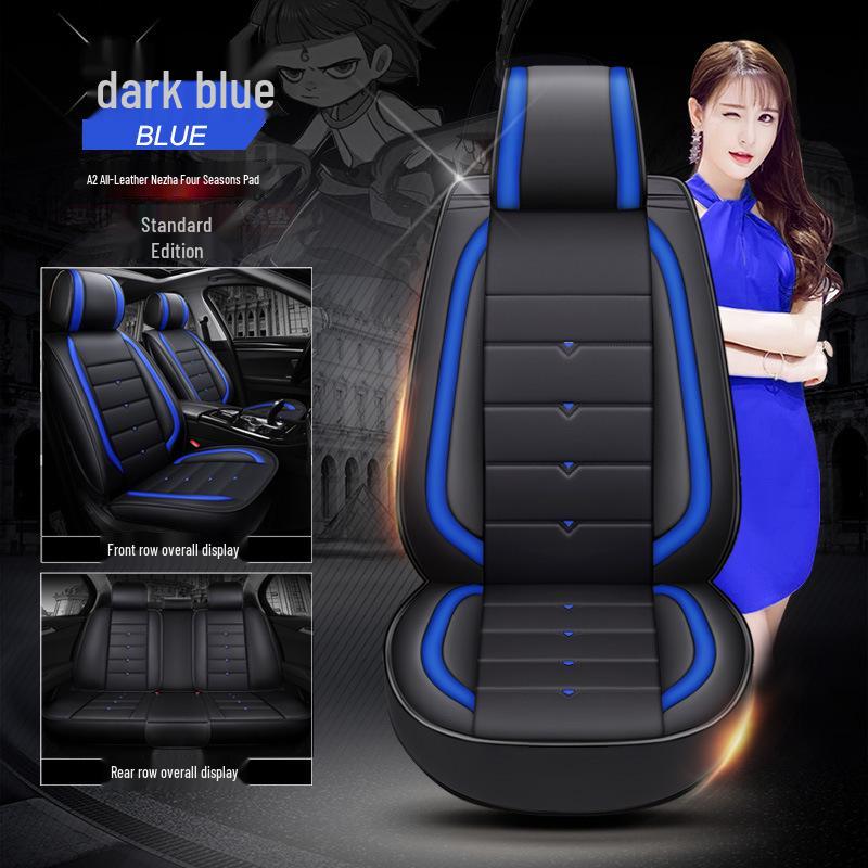 A2 Cartoon Full Leather Car Seat Cushion - New Devil Design