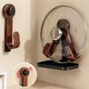 Suction Cup Pot Lid Rack Wall Mounted with Draining Tray Pot Cover Drain Holder Punch-free Space Saving Pot Lid Bracket Kitchen