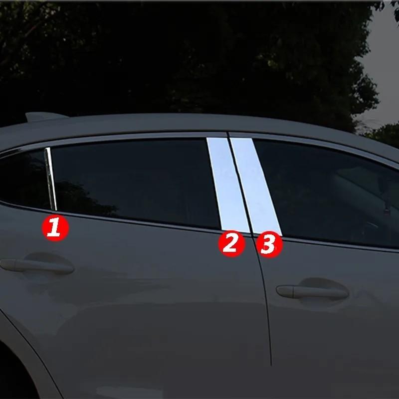 For Mazda 3 Axela Sedan 2014 2015 2016 2017 2018 Window B C Pillar Post Column Trims Strip Covers Steel Car Styling Accessories