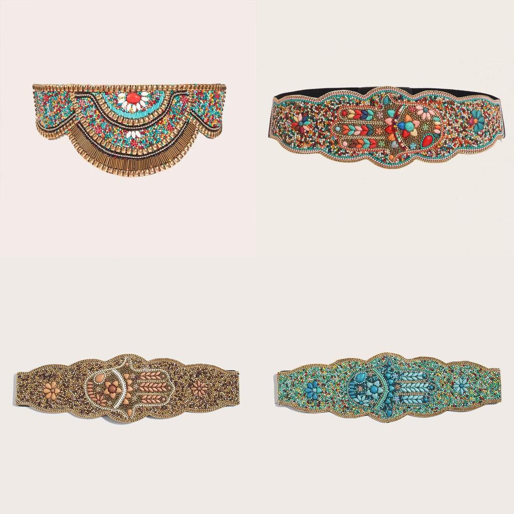 Beaded Waist Bohemian Sash With Handcrafted Shell Embellishments For Women Elegant Fashion