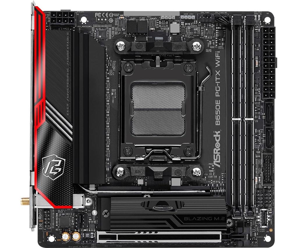ASRock Motherboard B650E WiFi Compatible with AMD Ryzen 7000 Series CPU B650 Motherboard Authorized Distributor PG-ITX (Soket AM5) Mini-ITX [Domestic
