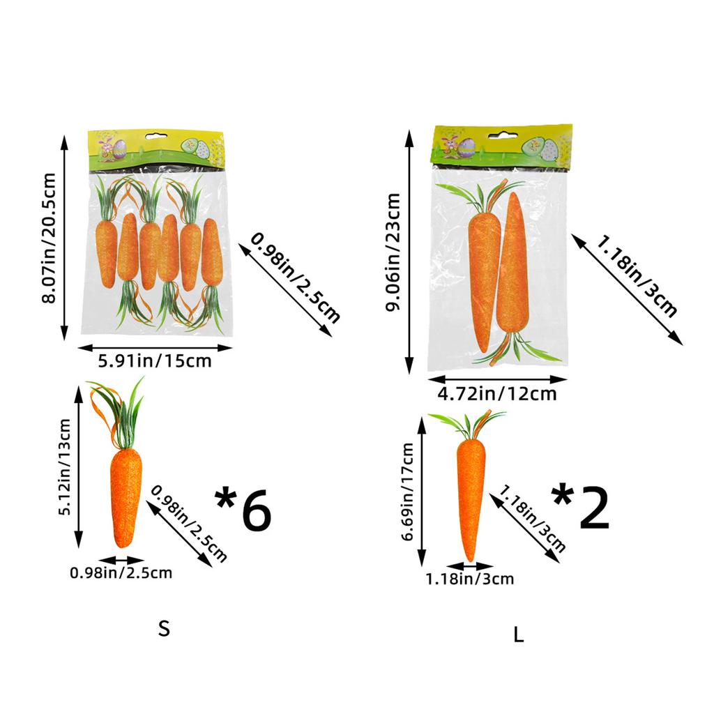 Pack of 2/6 Festive Easter Carrot Ornaments Exquisite Workmanship Decoration Pendant Suitable for All Easter Enthusiasts