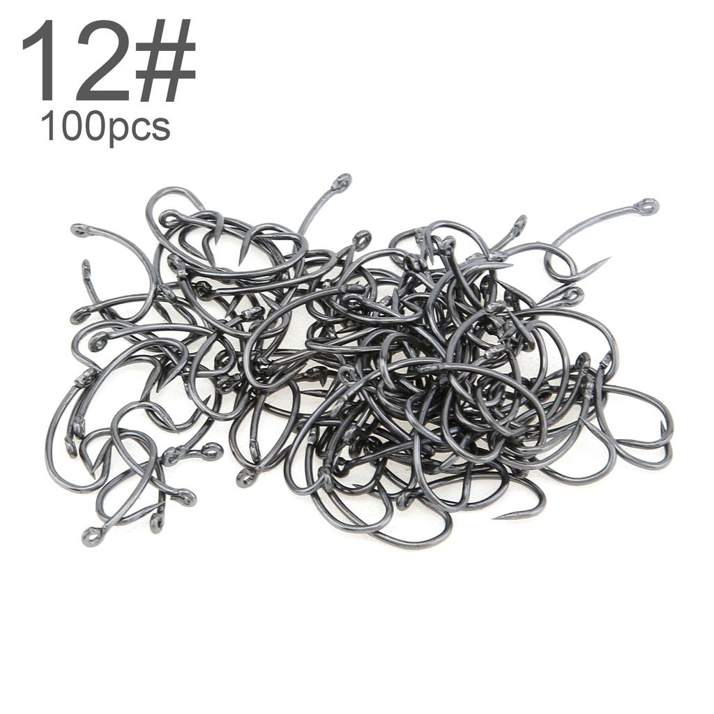 100pcs High Carbon Steel Circle Curve Shank Barbless Fishing Hooks 4-14# for Carp Fly Fishing Freshwater Tackle