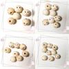 100pcs Wood Balls with Hole 20mm Smiling Face Head Ball Natural Wood Craft Bead for DIY Jewelry Making Macrames Handmade