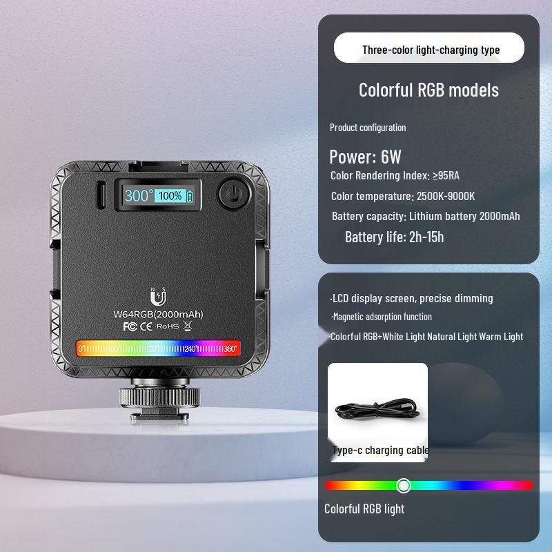 Mini LED Fill Light for Photography & Vlog - Portable DSLR Camera Colored Atmosphere Light