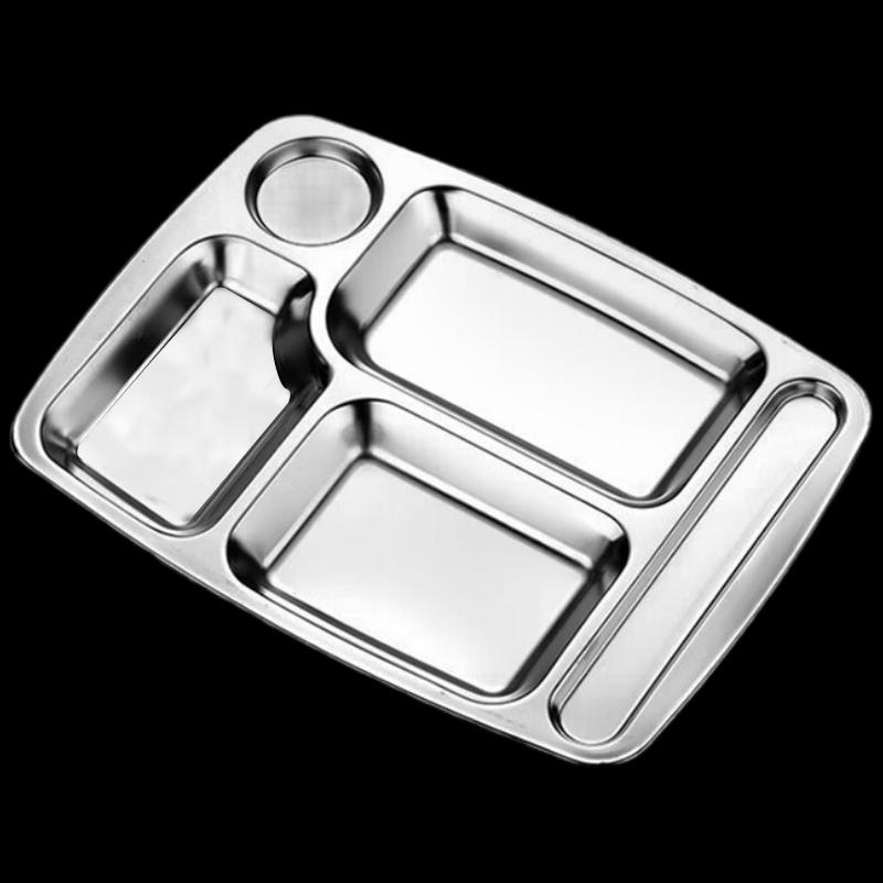 YCSG 304 Stainless Steel 5-Compartment Divided Lunch Tray