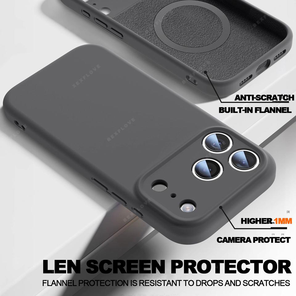 Official Magnetic Charging Phone Case For For Iphone 16E 16 1 14 Plus 12 13 16 Pro Max  Liquid Silicone Protector Soft Cover