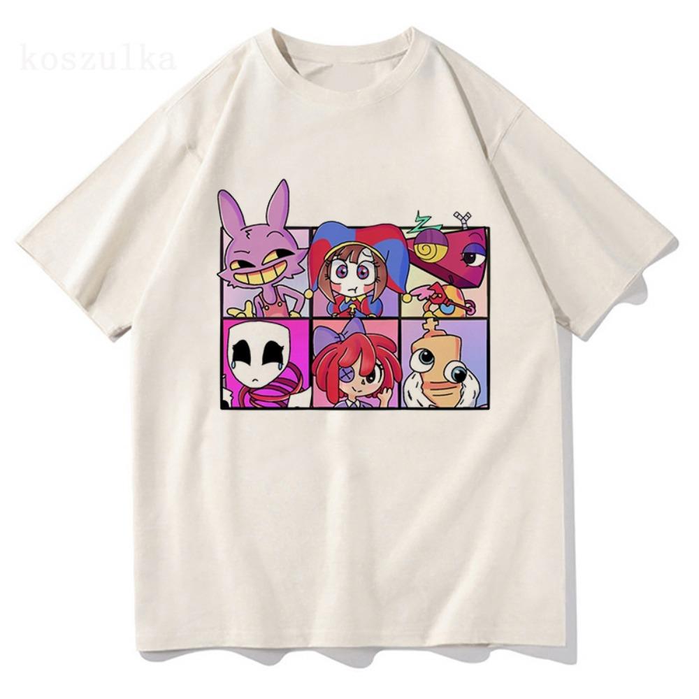 THE AMAZING DIGITAL CIRCUS Print T-Shirt Men Women Casual High Quality Pomni The Jester Ramen T-Shirts Short Sleeve Tees