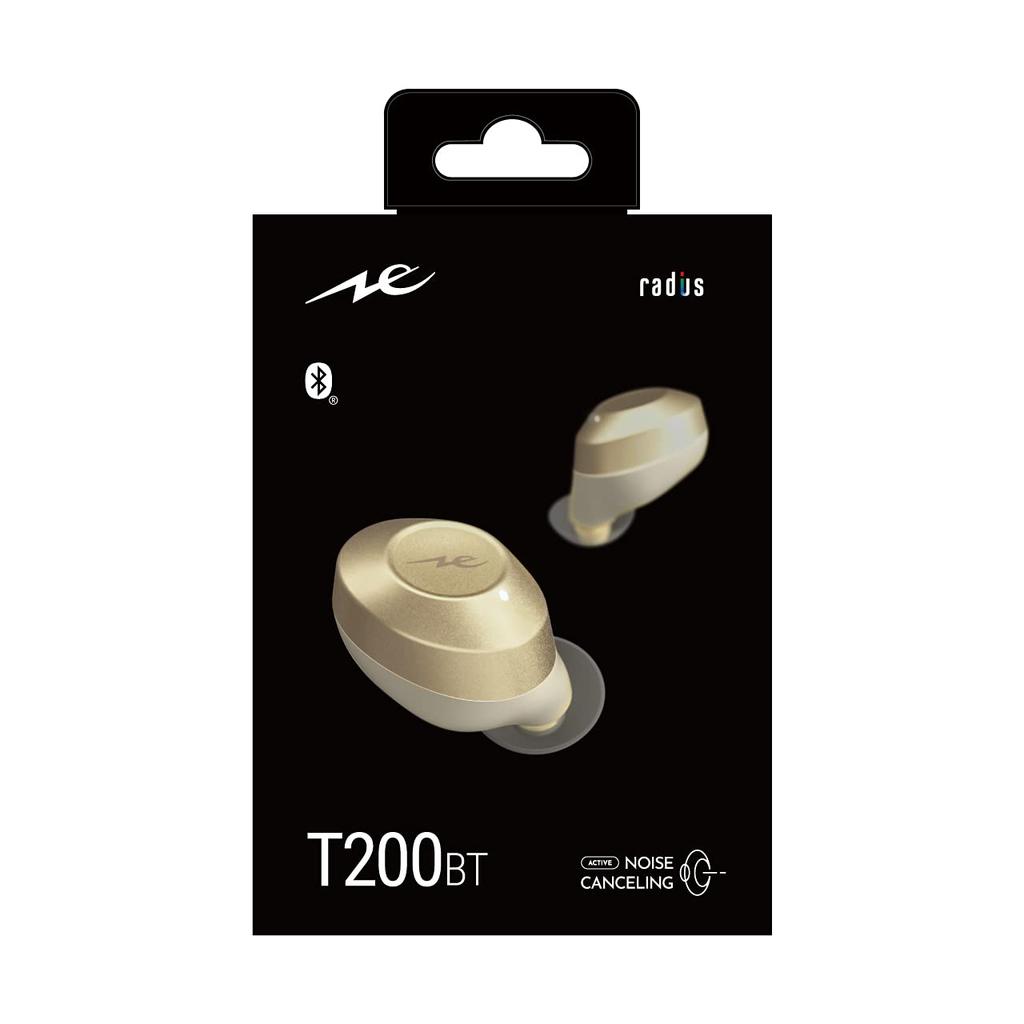 Radius True Wireless Bluetooth Full Ambient Sound Separate Left and Right Long Playback IPX5 HP-T200BT Noise-Canceling Earbuds Compatible, Wireless,