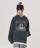 PIGMENT Dusty Cat Character Hoodie Charcoal