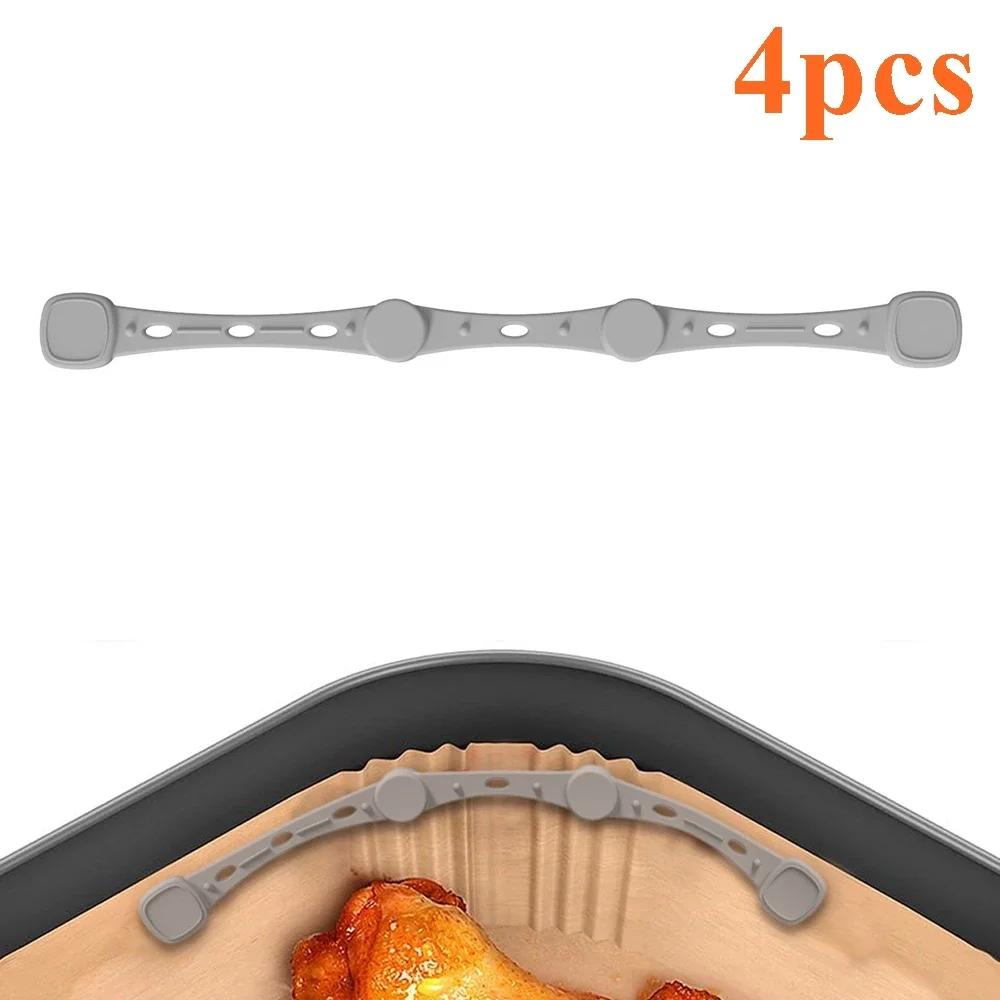 4PCS Air Fryer Magnets Set for Parchment Paper Air Fryer Liner Magnet Silicone Buckle High-temp Resistant Air Fryer Accessories