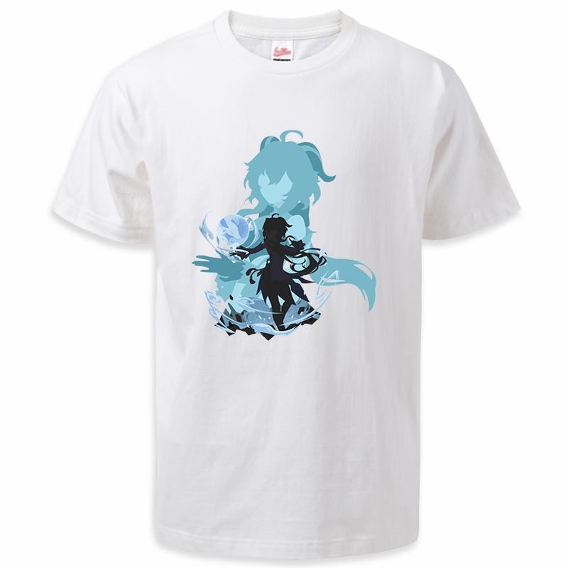 

Genshin Impact летние мужские/женские футболки 2023 Горячая игра Genshin аниме футболки топы унисекс хип-хоп футболки из чистого хлопка футболка 4XL белый