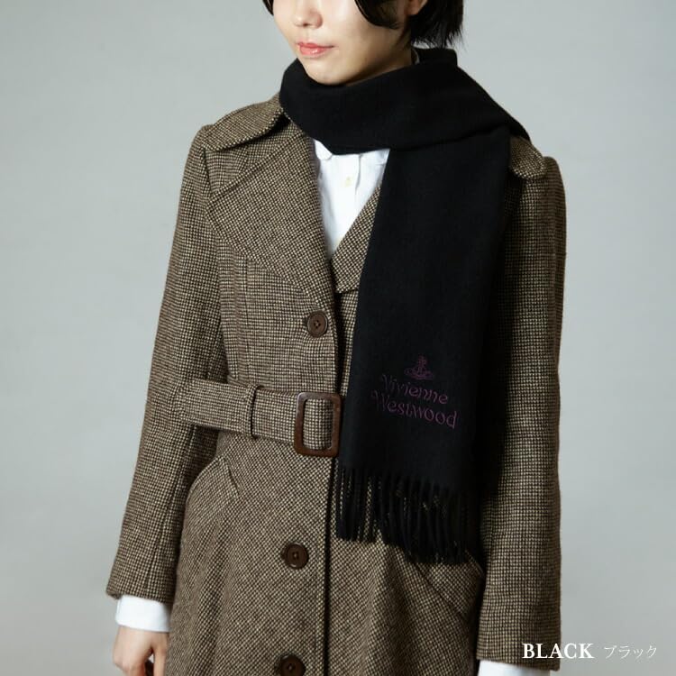 VIVIENNE WESTWOOD 30 X 2024 for Men and Scarf, 180cm, Model, 100% Wool, Women, 24-81030007-W00Q7 (DARK GREY)