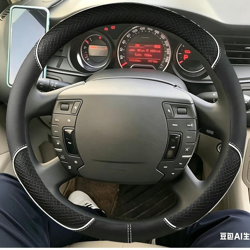 Car Steering Wheel Cover Hand-stitched Black Artificial Leather For Citroen C5 2008 2009 2010-2017 Accessories
