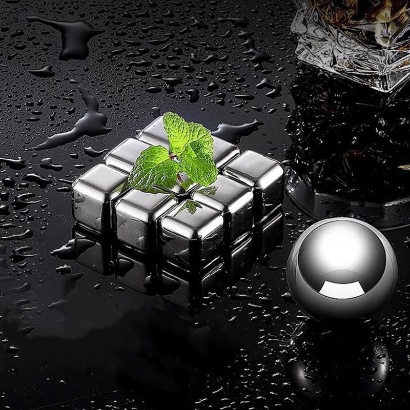2/4 STÜCK Eiswürfelkugel Lebensmittelqualität Edelstahl 304 Schnellgefrieren Whiskey Heimgebrauch Kühlwerkzeug Haushalt Stein Eiskugel Eiswürfel