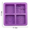 3D Lace Pattern Silicone Mold For Soap Making Supplies Rectangle Embossed Flower Mooncake Dessert Cheesecake Lotion Bar Tools