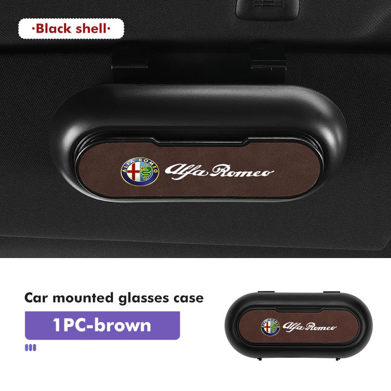 Car Glasses Case Storage Box Auto Accessories Sun Visor Holder For Alfa Romeo 159 Giulietta Giulia 147 Mito 156 159 166 GT