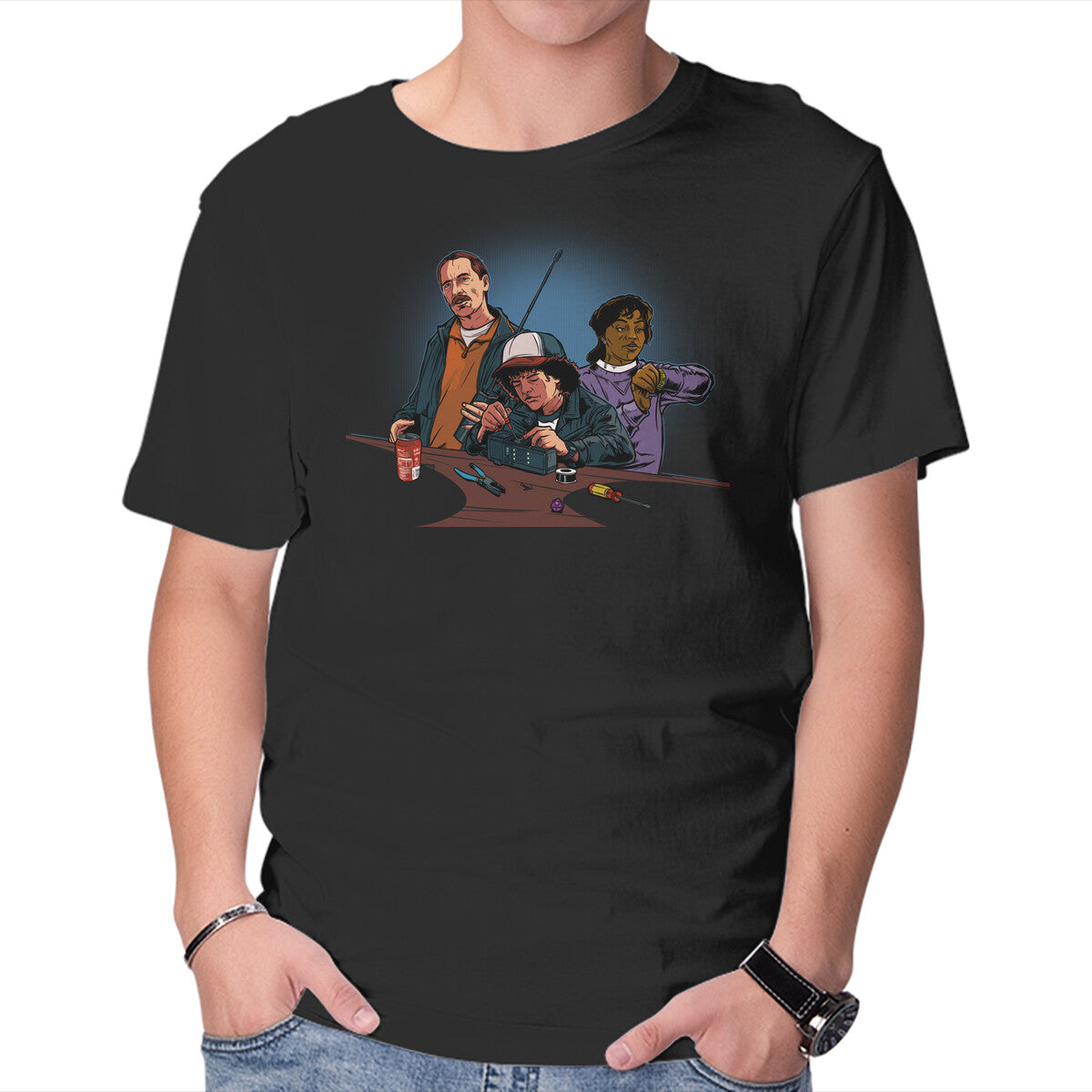 Unisex Crew Neck T-Shirt Stranger Science Graphic Short Sleeve Casual Tee S