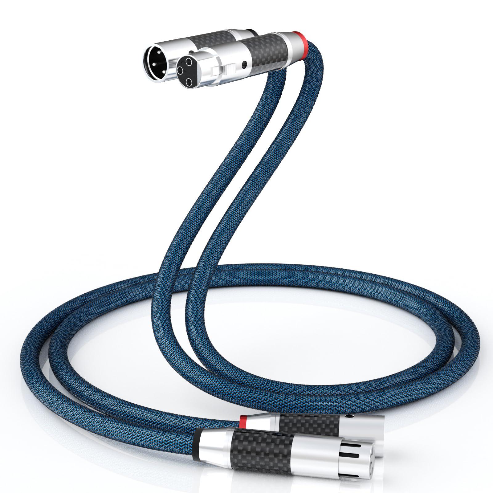 

Monosaudio XLR Balanced Microphone 5N Single Crystal Copper with XLR Female to XLR Durable Audio Cable for Home AV Power and Sound Pair Cable,