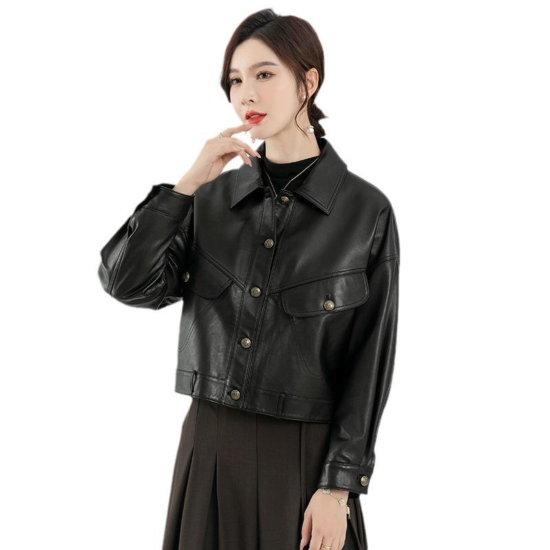 Genuine sheepskin women's casual leather jacket for women small and short new autumn and winter fur jacket