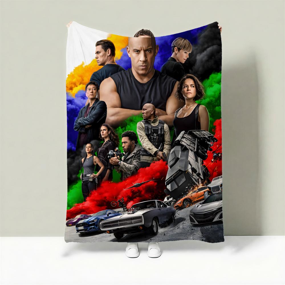 

Movie T-The Fast and the Furious Throw Lightweight 240g Flannel Blanket Soft Skin-friendly for Summer Cooling 75cmx90cm