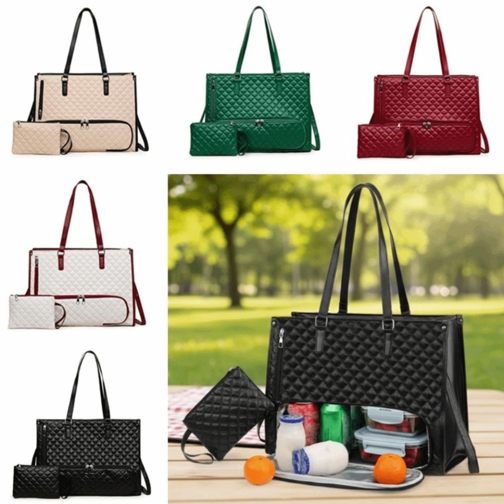 1-in-1 Laptop Lunch Tote Bag Lunch Box Shoulder Strap Multifunctional Laptop Handbag Waterproof Large Portable Laptop Bags