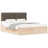 Upholstered Bed Frame with Tufted Headboard Taupe 150 X 200 Cm