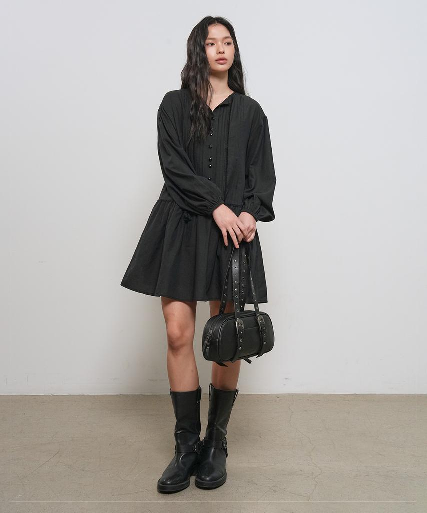 General Idea Pintuck Low-Rise Dress [Black] / Gf2Lop507