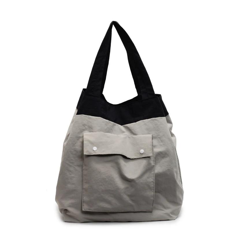

Hasp Color Matching Large Capacity Sweet Casual Shoulder Bags for Women 2026 High Quality Portable Storage Tote Bags бежевый