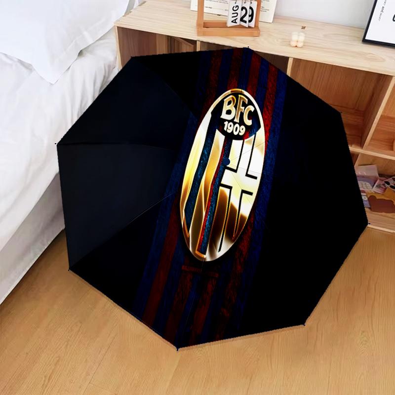 Bologna Crest Design Automatic Folding Umbrella - 8-Rib Travel Umbrella with Auto Open/Close & Portable Gifts for holidays or birthdays