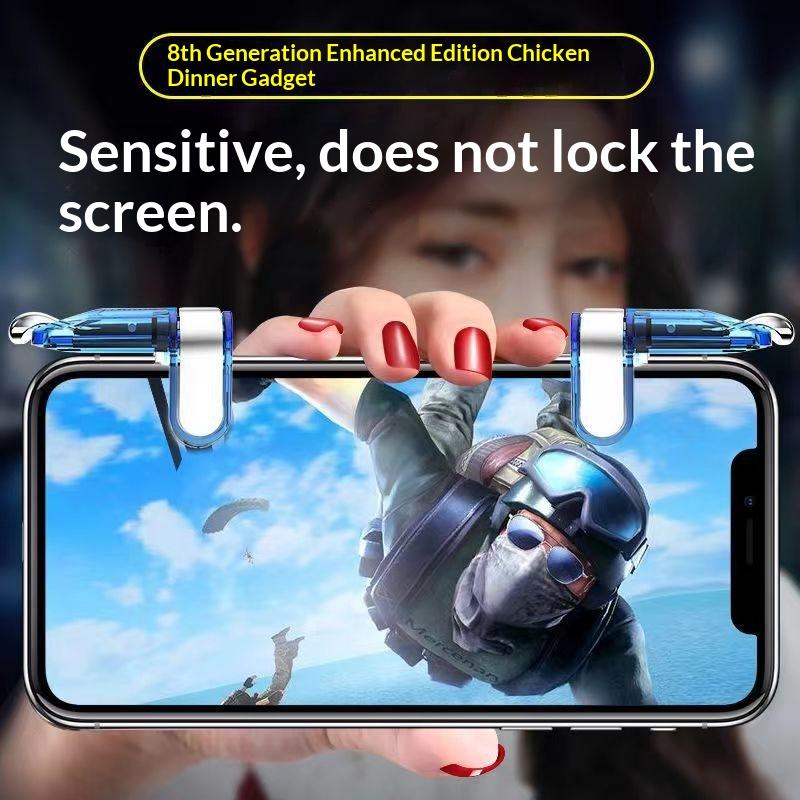 K03 Mobile Phone Game Trigger Controller 4 Fingers Pubg Gamepad Joystick Aim Shooting L1 R1 Alloy Key Button For Phone