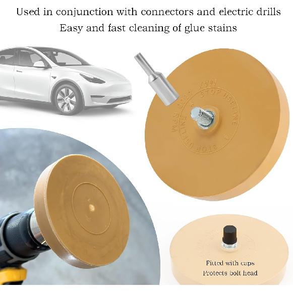 Car Eraser Wheel For Drill,Decal Remover Wheel Kit With Plastic Scraper For Quick Sticker Remover,Decal Remover,Rubber Wheel Decal Remover Tool For