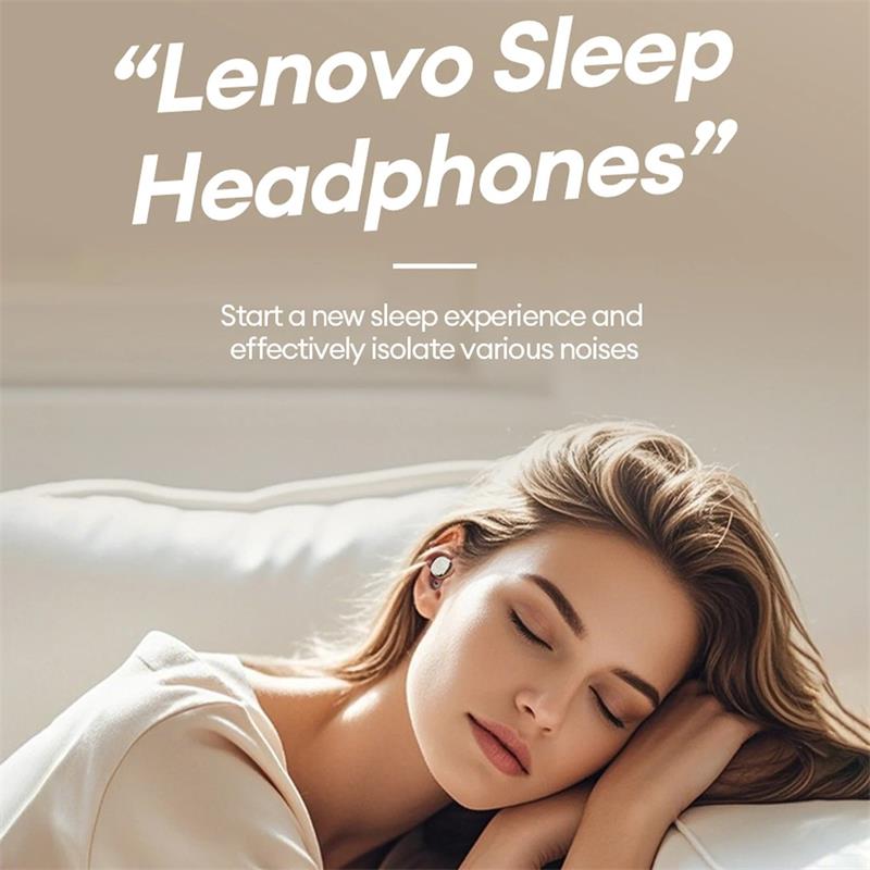 Original Lenovo LE206 Wireless Sleep Invisible Earbuds Tiny Hidden Earphone Bluetooth 6.0 Headphone Sport Stereo Noise Cancelling Headset