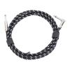 6.5mm Guitar Cable Right Angle To Straight Connector Nylon Braided Noise Reduction Guitar Connection Cord 3 Meters