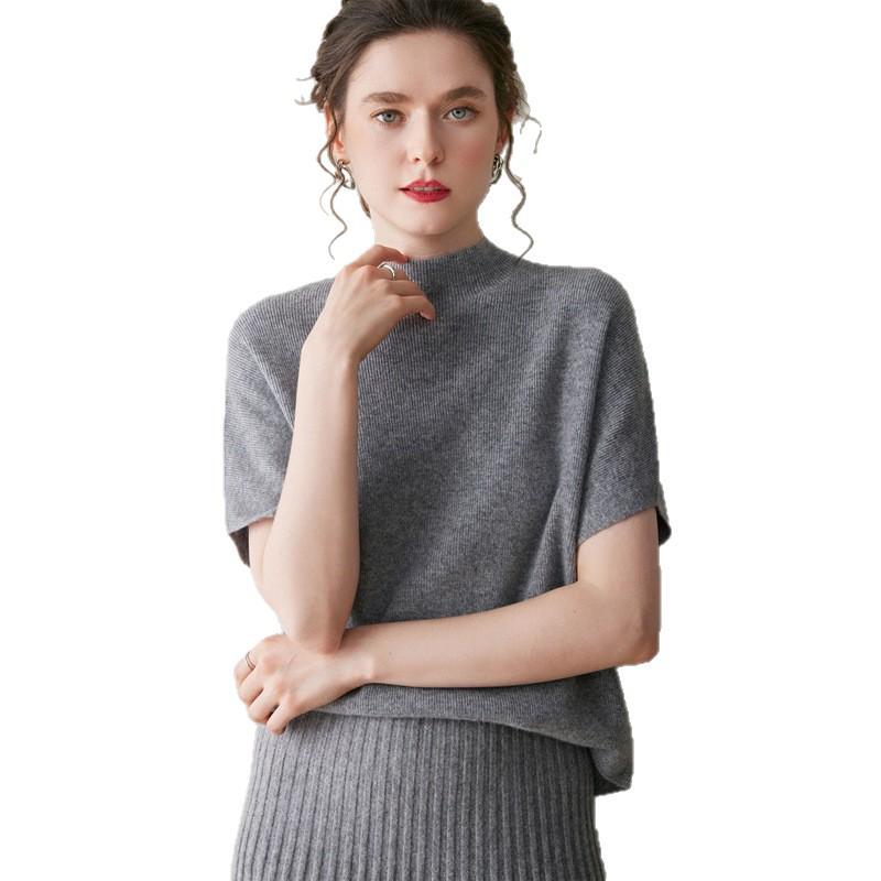 2026 Autumn/Winter High-Quality Cashmere Round Neck Five-Sleeve Sweater