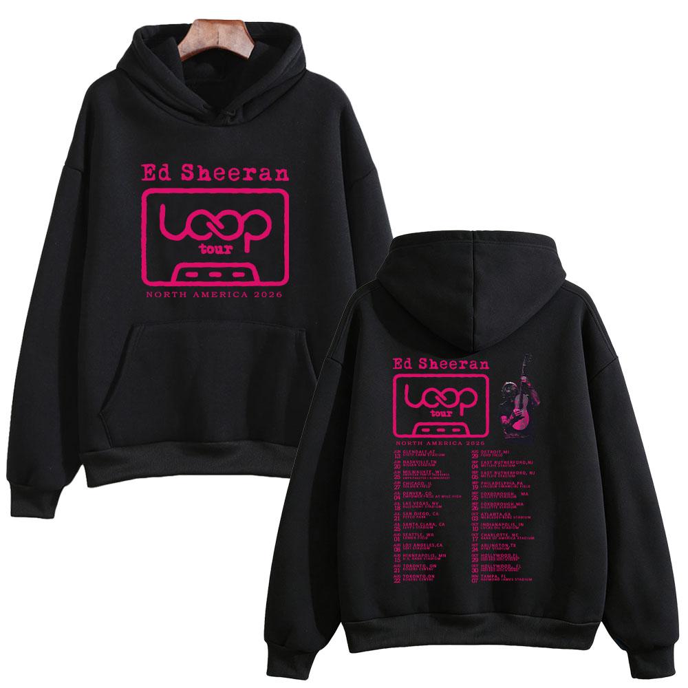 Ed Sheeran 2026 North America Tour Hoodies 2026 Loop Concert New Date Graphic Print Sweatshirt Unisex Long Sleeve Loose Pullover