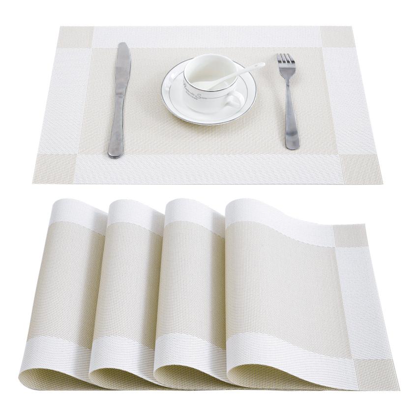 4/6pcs Set Table Mat Geometric PVC Placemat Kitchen Table Linens Pad Cup Coasters for Coffee Dining Table Napkins Home Decor
